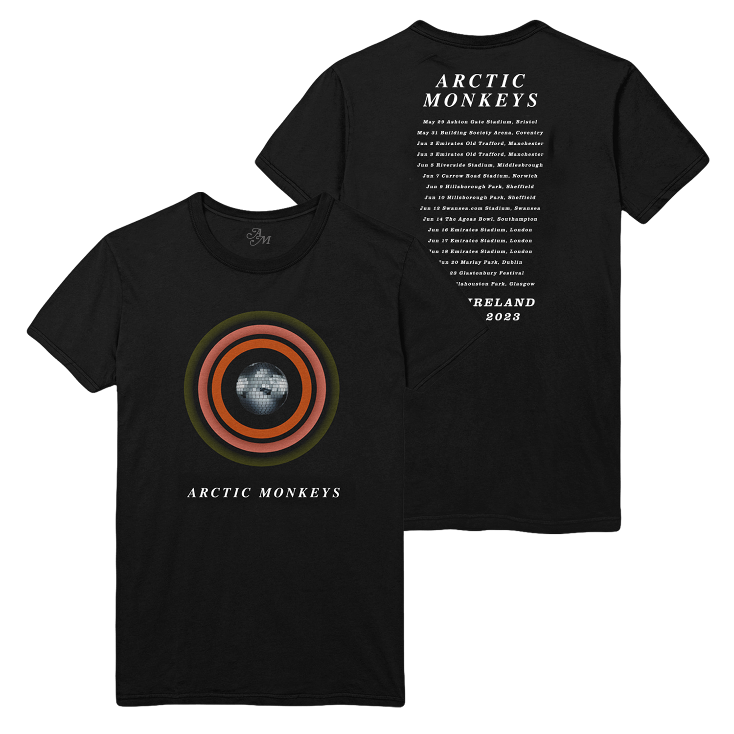 Concentric Mirrorball Tour 2023 Black T-Shirt